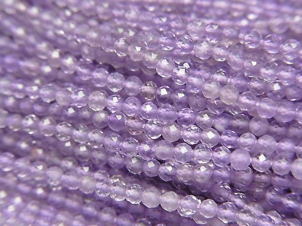 [Video]High Quality! Pink Amethyst AAA- Semi Faceted Round 2mm 1strand beads (aprx.12inch/30cm)