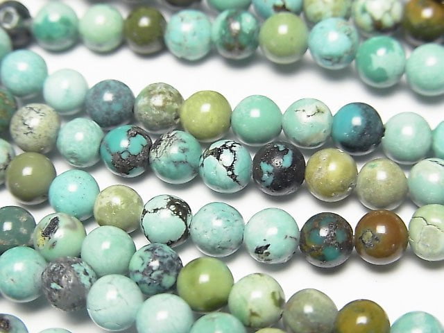 [Video] Turquoise AA+ Round 5mm 1strand beads (aprx.15inch/38cm)