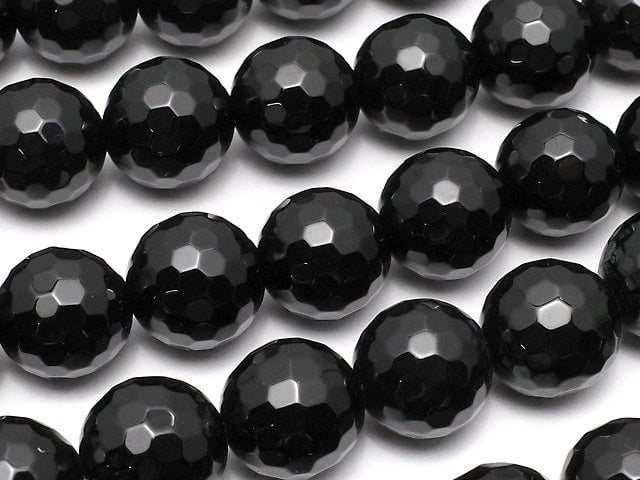 [Video] Onyx  128Faceted Round 10mm 1strand beads (aprx.14inch/35cm)