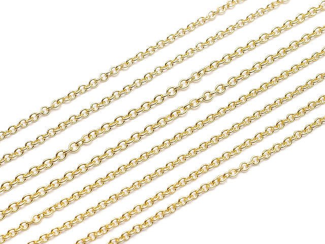 14KGF Round Cable Chain 1.1mm [40cm][45cm][50cm] Necklace 1pc