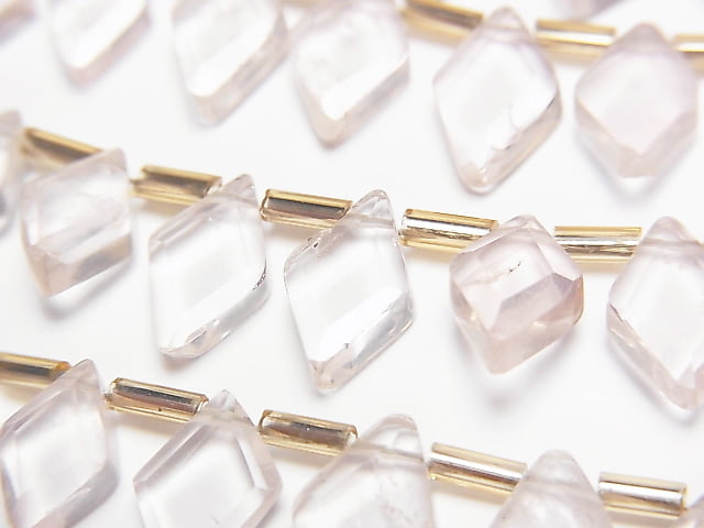 [Video]High Quality Rose Quartz AA++ Diamond Shape half or 1strand beads (aprx.7inch/18cm)