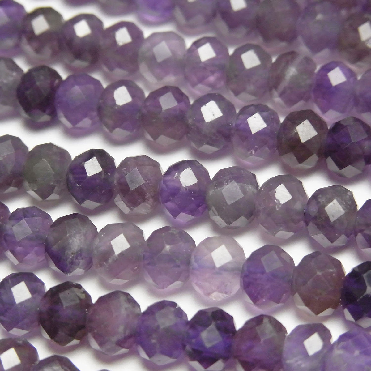 Haute qualité ! Améthyste facettée bouton rondelle 6x6x4mm 1 fil de perles (environ 15 pouces/37cm)