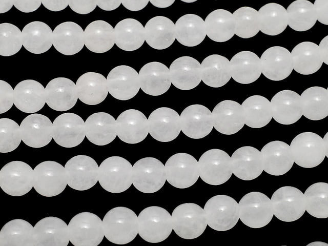 White Jade Round 4mm 1strand beads (aprx.15inch / 36cm)