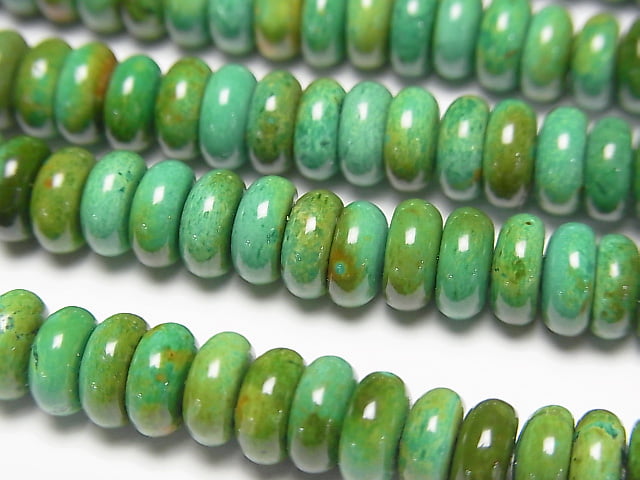 Magnesite Turquoise Rondelle 6x6x3mm [Green] 1strand beads (aprx.15inch/36cm)