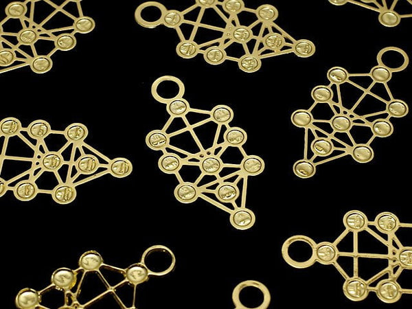 Metal Parts Holy Charm [Tree of Sephirot] 24 x 12 mm Gold Color 1 pc $0.99!