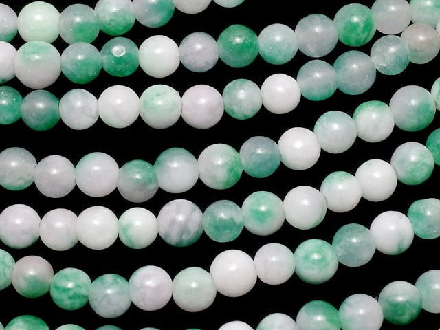 Purple x Green Jade Round 4mm 1strand beads (aprx.15inch / 38cm)