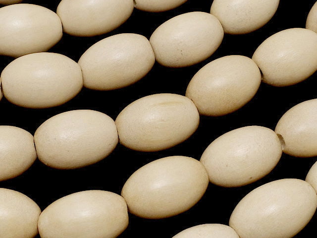 White Wood Rice 15x10x10mm 1strand beads (aprx.15inch / 38cm)