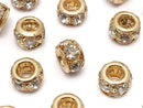 Metal Parts Rondelle 8x8x5 mm [Clear x Gold] 10 pcs