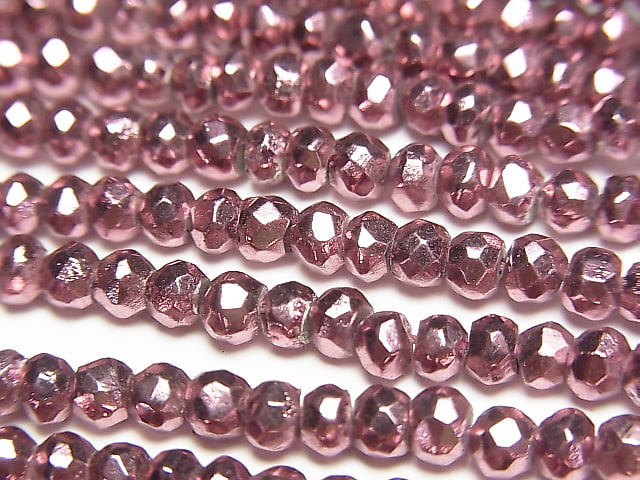 [Video] 1strand $12.99! Pyrite AAA Metallic Bordeaux Color Coating Faceted Button Rondelle 1strand beads (aprx.13inch / 32cm)
