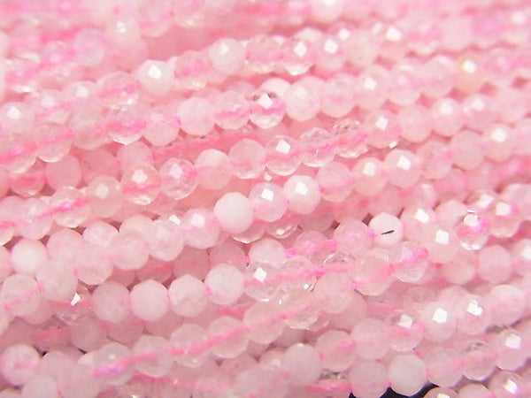 [Video] High Quality!  2pcs $9.79! Morganite AA Faceted Round 2mm  1strand beads (aprx.15inch/38cm)