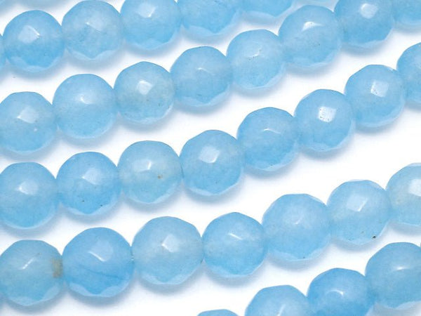 Blue Jade 64Faceted Round 6mm 1strand beads (aprx.15inch / 36cm)