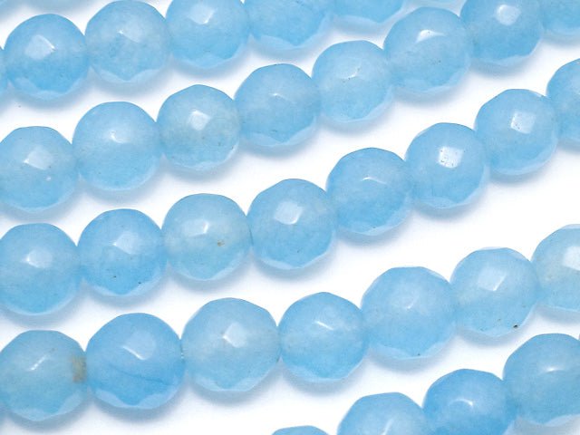 Blue Jade 64Faceted Round 6mm 1strand beads (aprx.15inch / 36cm)