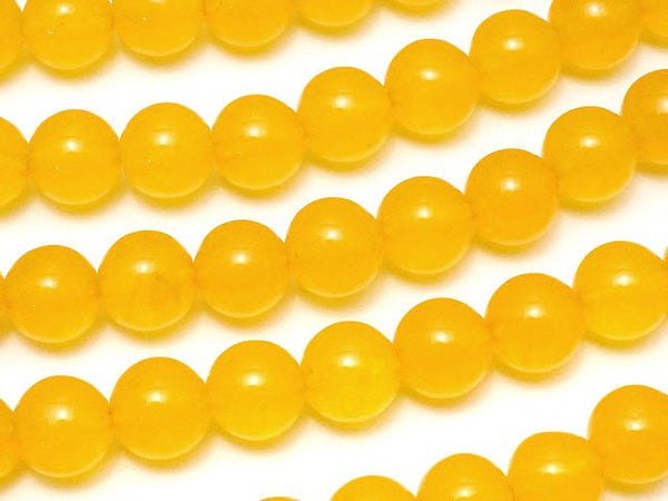 Yellow Color Jade (Clear Type) Round 6mm 1strand beads (aprx.15inch / 37cm)