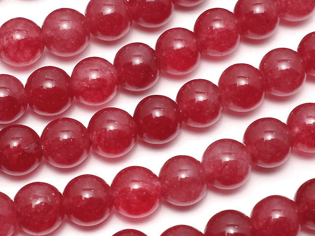 Red color Jade (clear type) Round 6mm 1strand beads (aprx.15inch / 36cm)