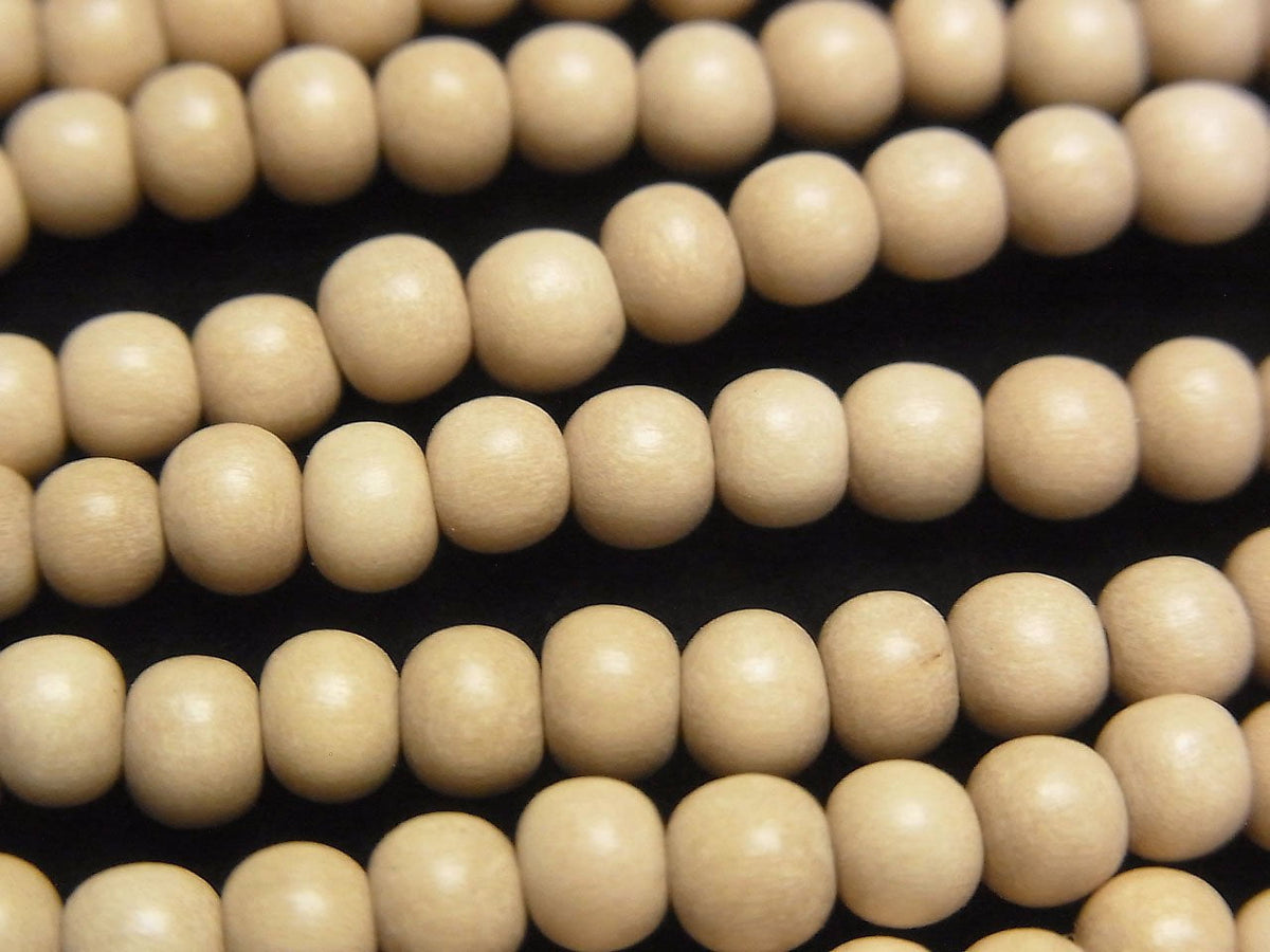 Whitewood Semi-Round 5mm 1strand beads (approx. 15 inches/38 cm)