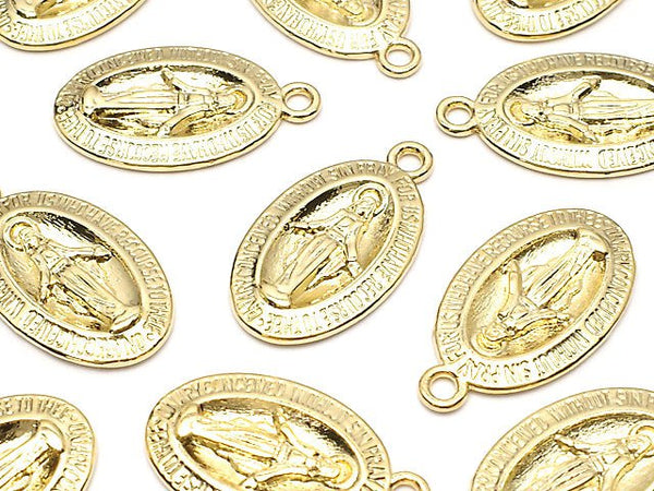 Metal Parts Charm 22x12mm Miraculous Medal Gold 2pcs $1.79!