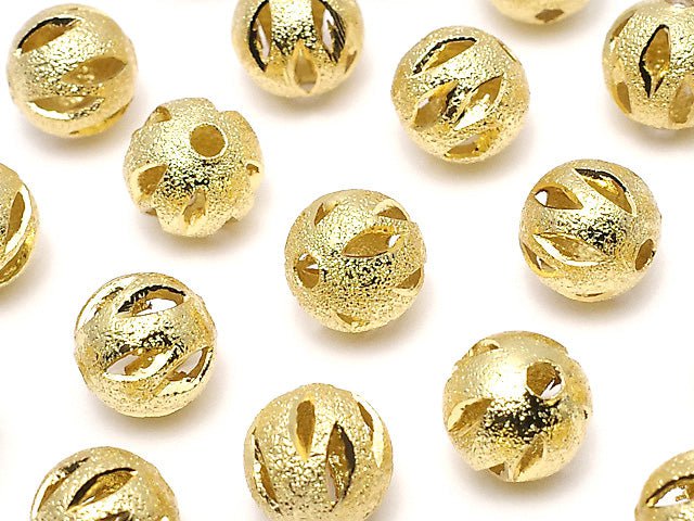 Metal Parts Design Round Beads 8mm Gold Color 10pcs $2.39!