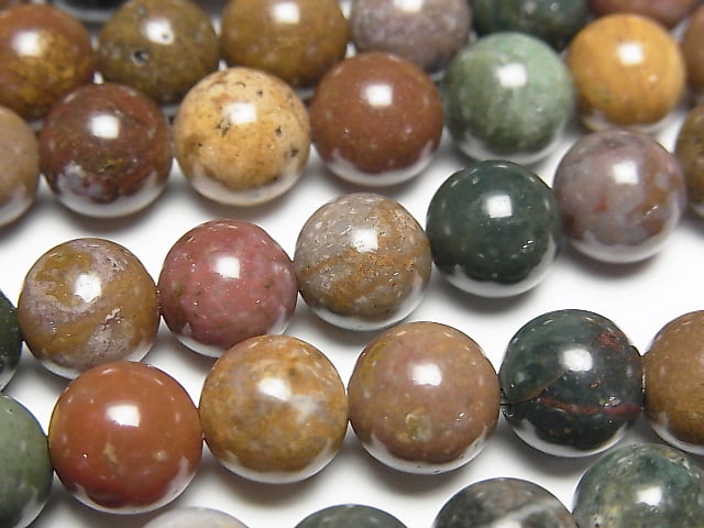 [Video] Madagascar Ocean Jasper Round 8mm 1strand beads (aprx.15inch/36cm)