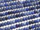 [Video]High Quality! Dumortierite Faceted Button Rondelle 3x3x2mm 1strand beads (aprx.15inch/37cm)