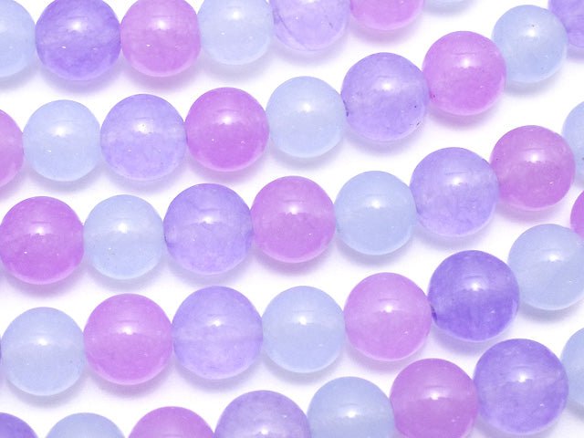 3 colors Mix Color Jade Round 6mm Purple 1strand beads (aprx.15inch / 37cm)