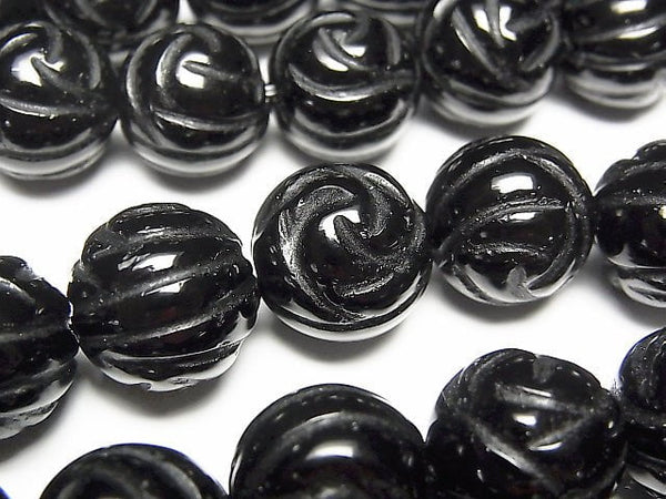 [Video] Onyx AAA Round Rose Cut 14mm half or 1strand beads (aprx.15inch/38cm)