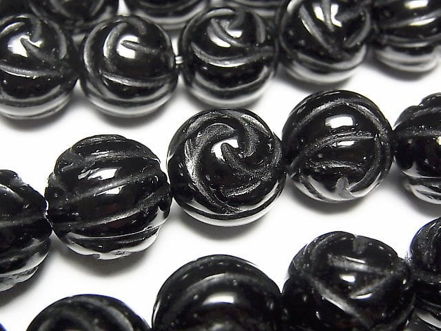[Video] Onyx AAA Round Rose Cut 14mm half or 1strand beads (aprx.15inch/38cm)