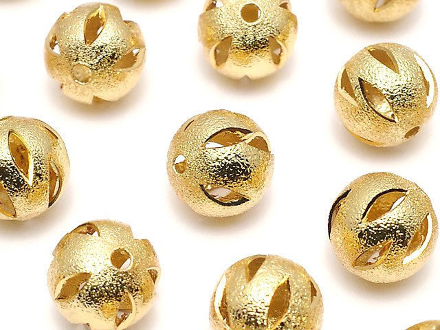 Metal Parts Design Round Beads 10mm Gold Color 10pcs $2.79!