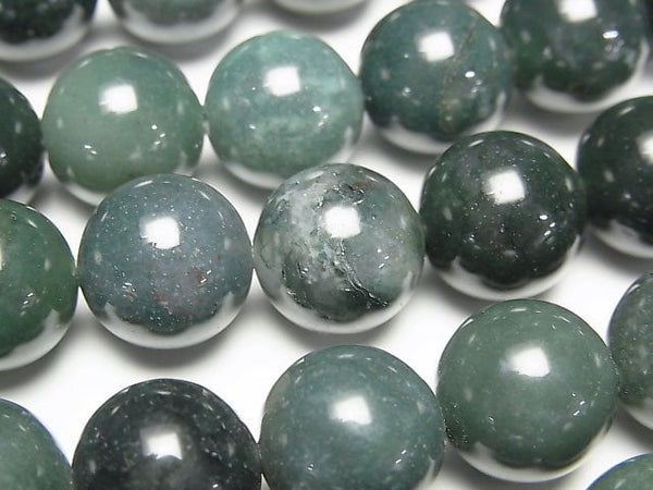 Moss Agate  Round 12mm 1strand beads (aprx.15inch/36cm)