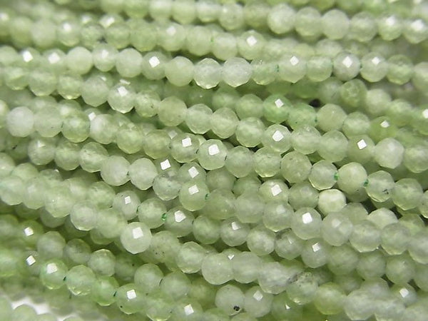 High Quality! Russia Nephrite Jade AAA Faceted Round 2mm 1strand beads (aprx.15inch / 38cm)