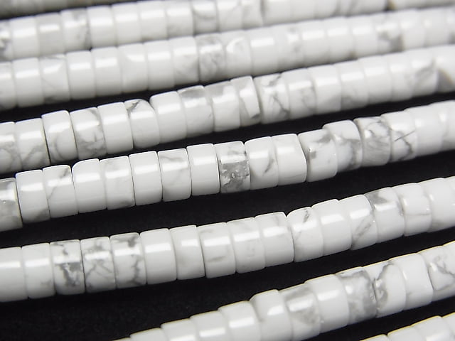 1strand $7.79! Howlite Magnesite  Rondelle (Tube )4x4x2mm 1strand beads (aprx.15inch/38cm)