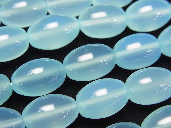 Sea Blue Chalcedony AAA Rice 12 x 8 x 8 mm 1/4 or 1 strand beads (aprx.15 inch / 38 cm)