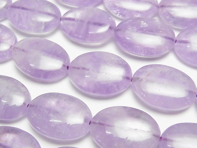 [Video] Lavender Amethyst AAA - AA ++ Oval 18 x 13 x 7 mm half or 1 strand beads (aprx.15 inch / 36 cm)