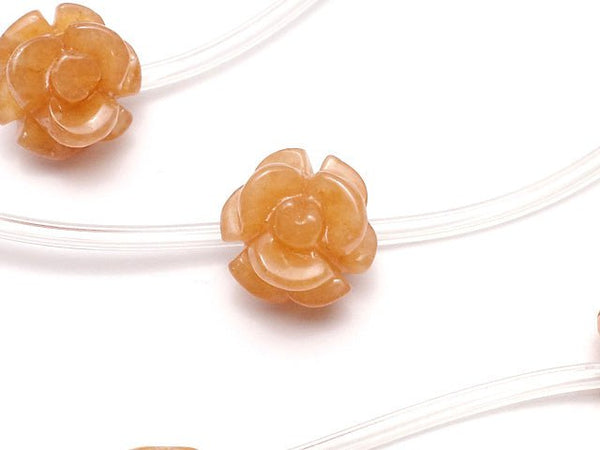 [Video] Orange Aventurine Rose 12mm 1strand beads (aprx.14inch/34cm)