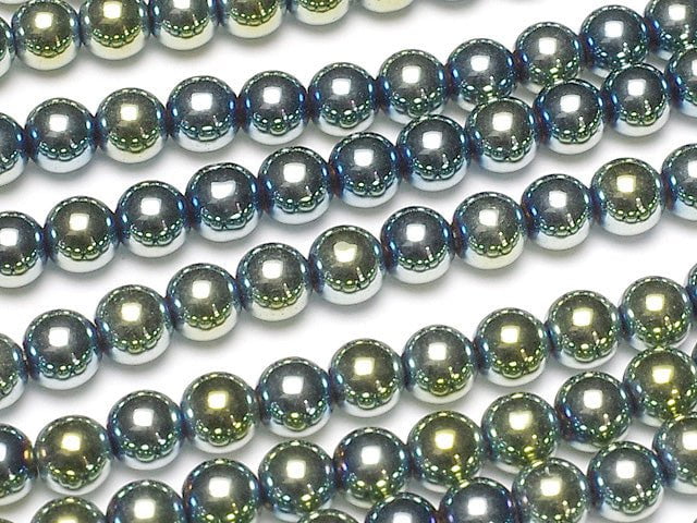 [Video] Hematite Round 4mm metallic green 1strand beads (aprx.15inch / 38cm)