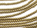 Hematite Round 2mm gold coated 1strand beads (aprx.15inch/38cm)