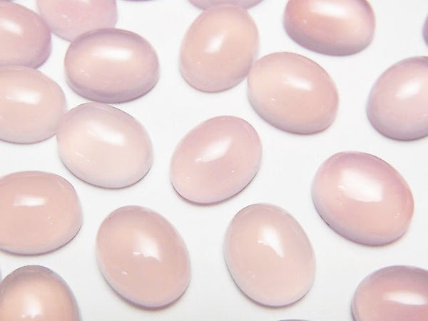 High Quality Pink Purple Chalcedony AAA Oval Cabochon 10x8mm 5pcs