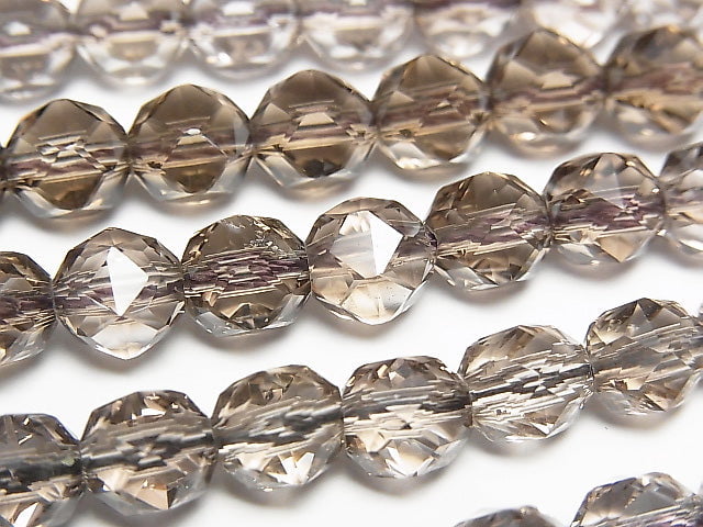 [Video] 高品質！煙水晶 AAA 星形刻面圓珠 8毫米 1/4 或 1串珠子 (約15英吋/38公分)