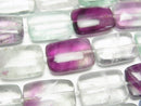 Multicolor Fluorite AA ++ Rectangle 18 x 13 x 7 mm half or 1 strand beads (aprx.15 inch / 37 cm)