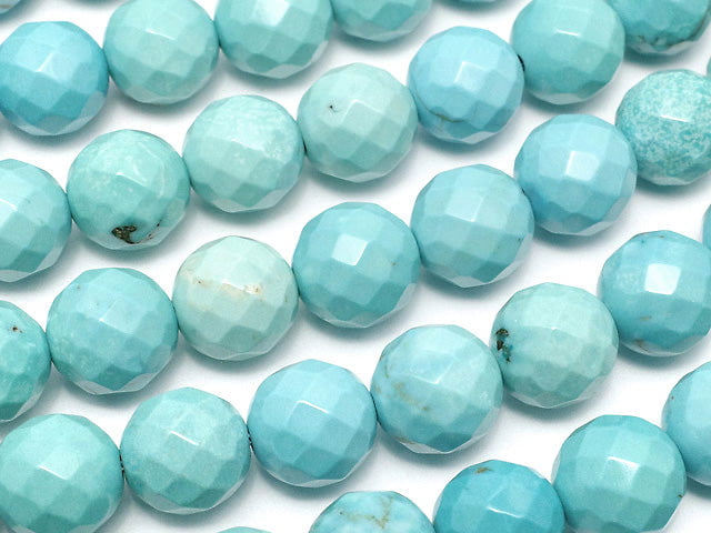 [Video]Magnesite Turquoise 64Faceted Round 8mm 1strand beads (aprx.15inch/35cm)