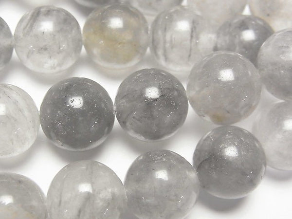 Gray quartz AA Round 12 mm half or 1 strand beads (aprx.15 inch / 36 cm)