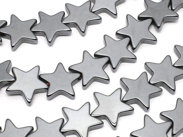 Hematite Star 10x10mm 1strand beads (aprx.15inch / 38cm)