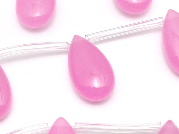 Pink color Jade Pear shape 22x12x7mm NO.2 half or 1strand beads (aprx.15inch/38cm)