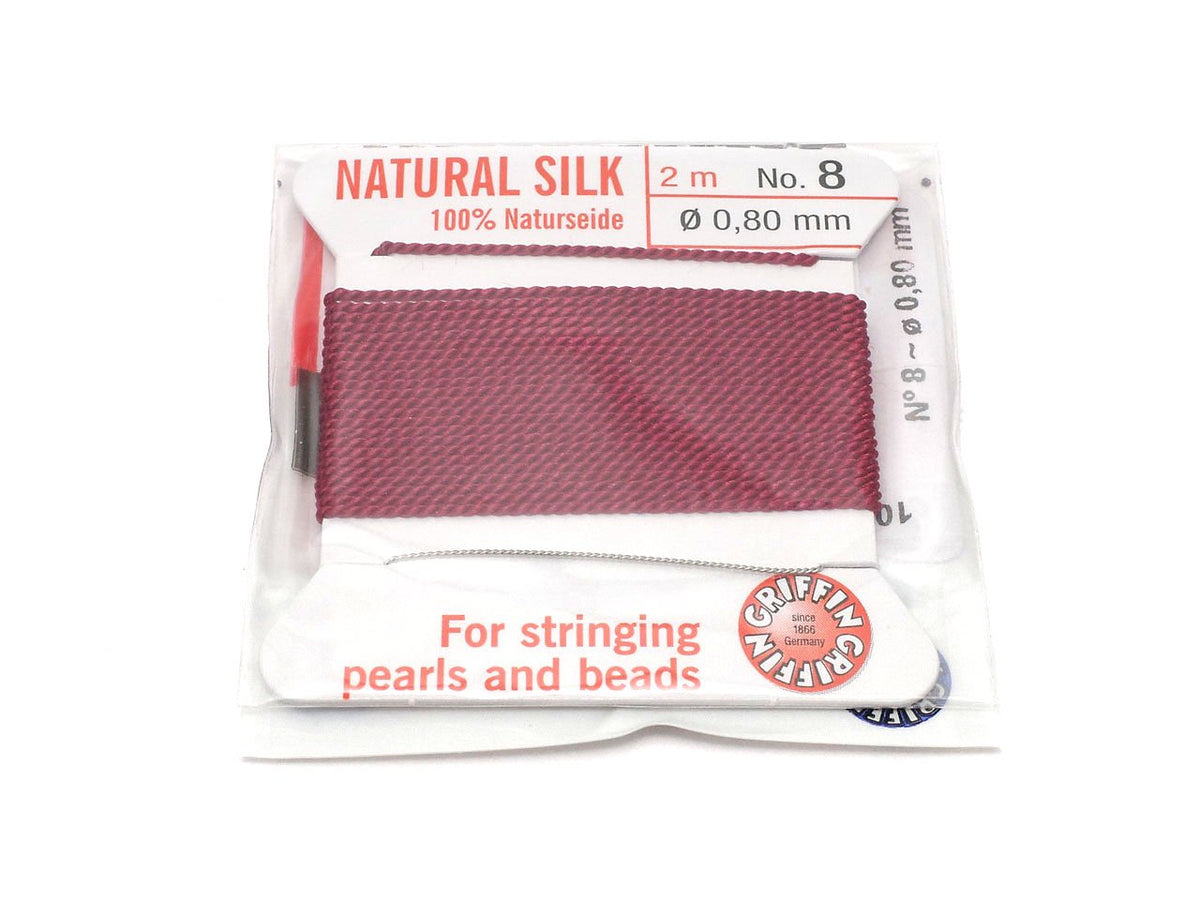 Griffin Cord (Silk Bead Cord Thread) [0.75mm-1.05mm] Garnet 1pc
