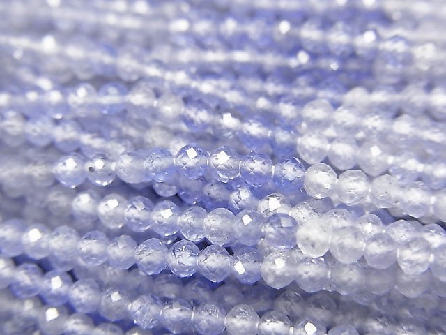 [Video]High Quality! Tanzanite AAA Semi-Faceted Round 2mm half or 1strand beads (aprx.12inch/30cm)