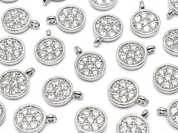 Metal Parts Coin Charm 8x6mm Silver Color (with CZ) 3pcs $3.79!