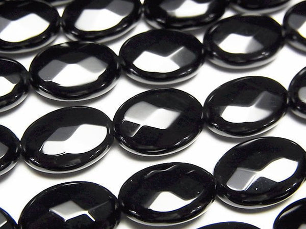 Onyx  Faceted Oval 14x10x5mm half or 1strand beads (aprx.15inch/37cm)