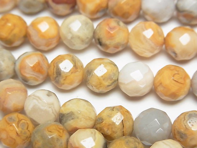 Crazy lace agate 64 Faceted Round 8 mm half or 1 strand beads (aprx.15 inch / 38 cm)