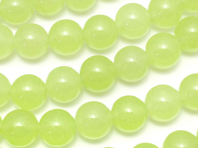 Yellow Green Jade Round 8mm 1strand beads (aprx.15inch/36cm)