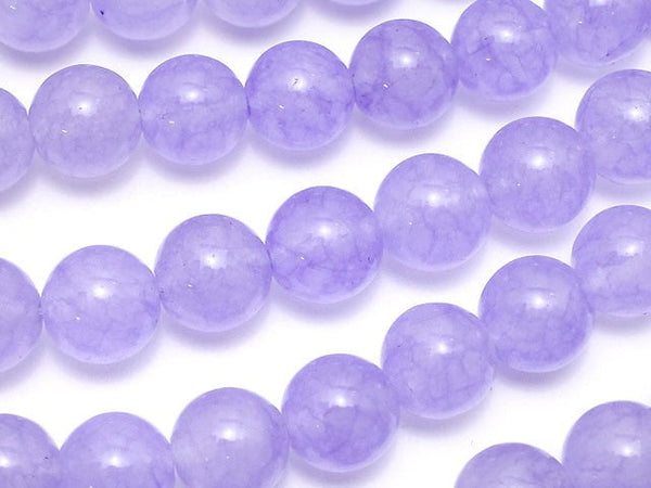 Purple Color Jade (Clear Type) Round 8mm 1strand beads (aprx.14inch / 35cm)