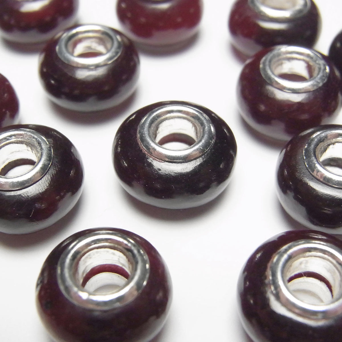 Buffalo Horn Rondelle 14mm [5mm Hole] Red 5pcs